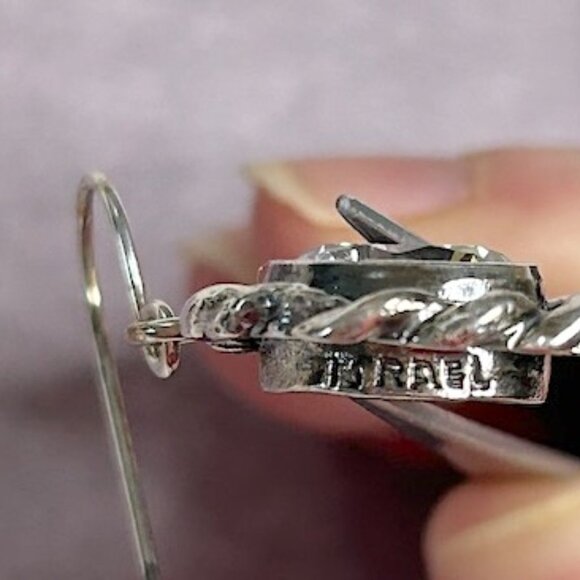 Shablool sterling silver and CZ round drop earrings - Picture 7 of 13